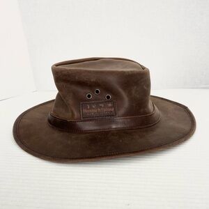 Original Selke Brown Leather Cowboy Bush Hat Handcrafted New Zealand XL Heritage